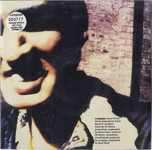 Longpigs Jesus Christ - Red Vinyl + Numbered 7" vinyl single (7 inch record / 45) UK LPG07JE68981