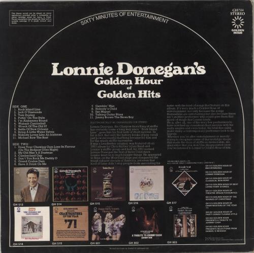 Lonnie Donegan Golden Hour Of Golden Hits vinyl LP album (LP record) UK LD3LPGO562040