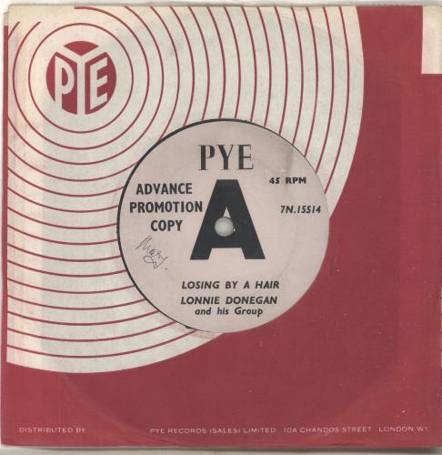 Lonnie Donegan Losing By A Hair - A Label 7" vinyl single (7 inch record / 45) UK LD307LO697236