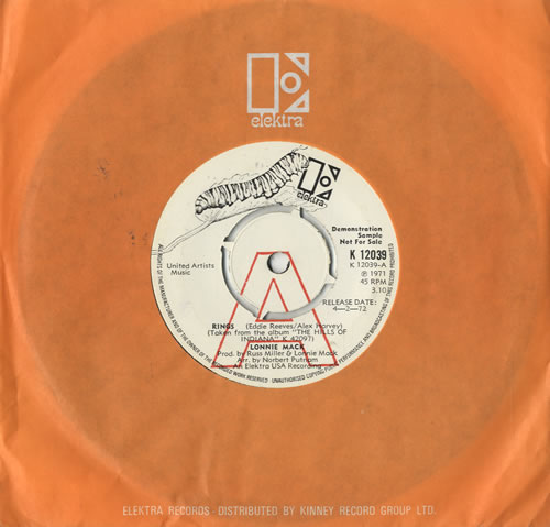 Lonnie Mack Rings 7" vinyl single (7 inch record / 45) UK LM607RI483161