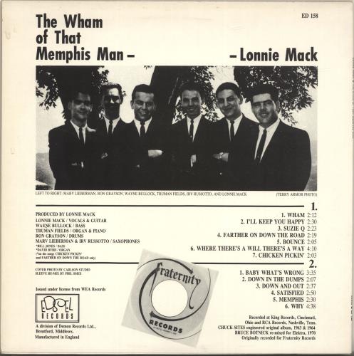Lonnie Mack The Wham Of That Memphis Man! vinyl LP album (LP record) UK LM6LPTH696280