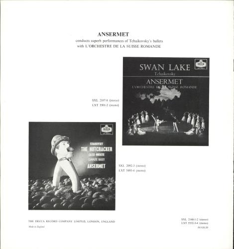 L'Orchestre De La Suisse Romande Tchaikovsky: The Sleeping Beauty (Complete Ballet) - 1st WBg Vinyl Box Set UK N7OVXTC708627