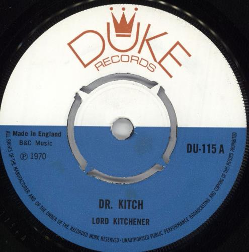 Lord Kitchener Dr. Kitch 7" vinyl single (7 inch record / 45) UK LR607DR725460