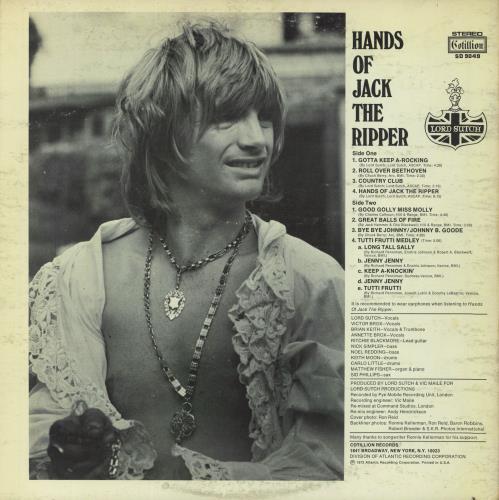 Lord Sutch Hands Of Jack The Ripper - VG vinyl LP album (LP record) US LSULPHA805885