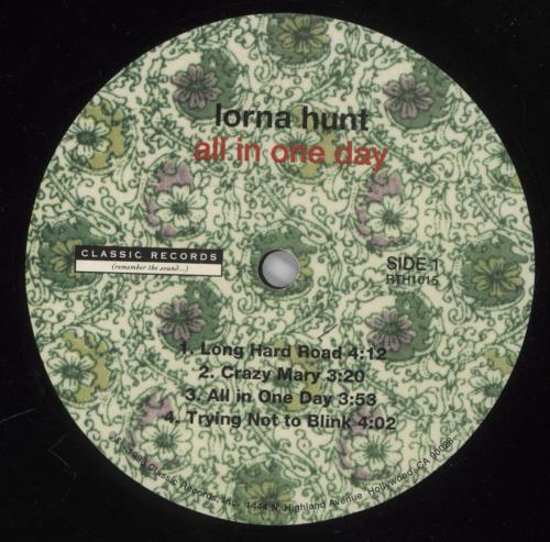 Lorna Hunt All In One Day - 200gm 2-LP vinyl record set (Double LP Album) US LRT2LAL890846