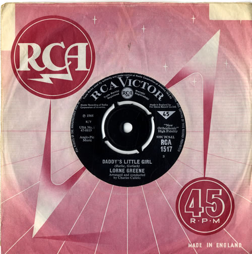 Lorne Greene Daddy's Little Girl 7" vinyl single (7 inch record / 45) UK 7LG07DA577289