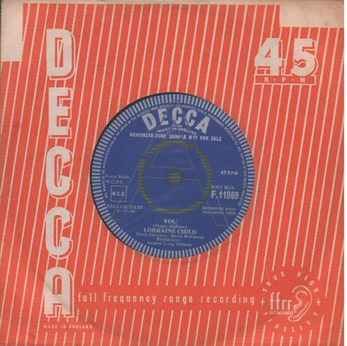 Lorraine Child You - A Label 7" vinyl single (7 inch record / 45) UK N-707YO644650