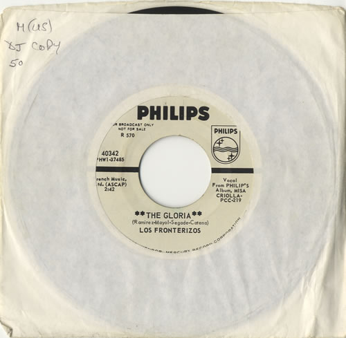Los Fronterizos The Gloria 7" vinyl single (7 inch record / 45) US LY407TH515329