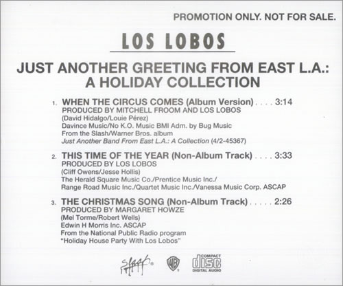 Los Lobos Just Another Greeting From East L.A.: A Holiday Collection CD single (CD5 / 5") US LOSC5JU520367