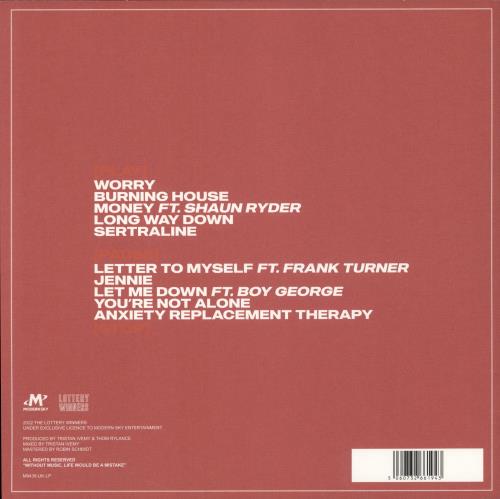 Lottery Winners Anxiety Replacement Therapy - Orange Vinyl - Autographed vinyl LP album (LP record) UK 4SULPAN876520