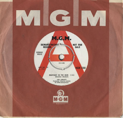 Lou Christie Rhapsody In The Rain 7" vinyl single (7 inch record / 45) UK LUQ07RH483498