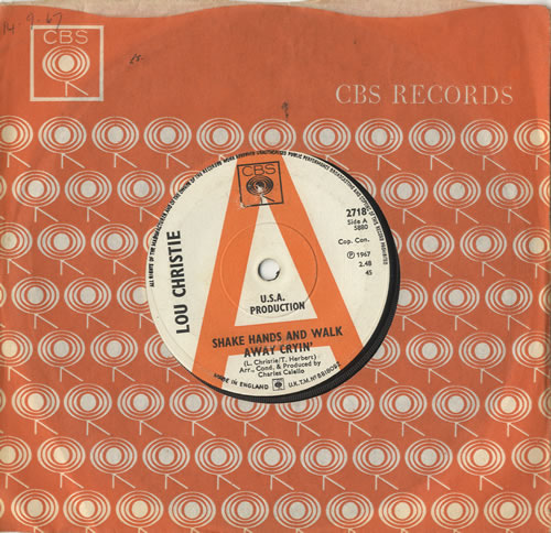 Lou Christie Shake Hands And Walk Away Cryin' 7" vinyl single (7 inch record / 45) UK LUQ07SH567932