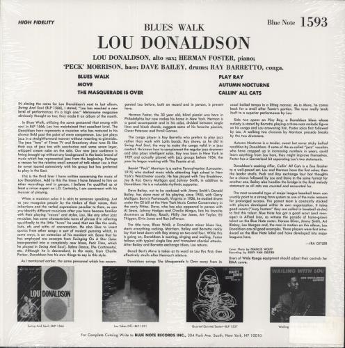 Lou Donaldson Blues Walk - Shrink vinyl LP album (LP record) US LD0LPBL871020