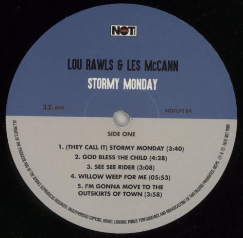 Lou Rawls & Les McCann Ltd Stormy Monday vinyl LP album (LP record) US LRLLPST869425