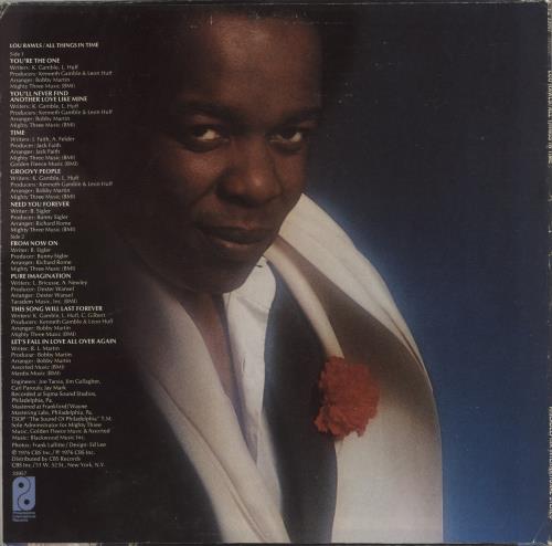 Lou Rawls All Things In Time vinyl LP album (LP record) US LRWLPAL880988