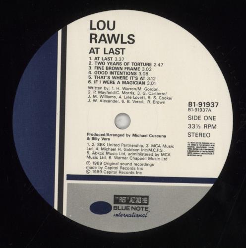 Lou Rawls At Last vinyl LP album (LP record) UK LRWLPAT495011