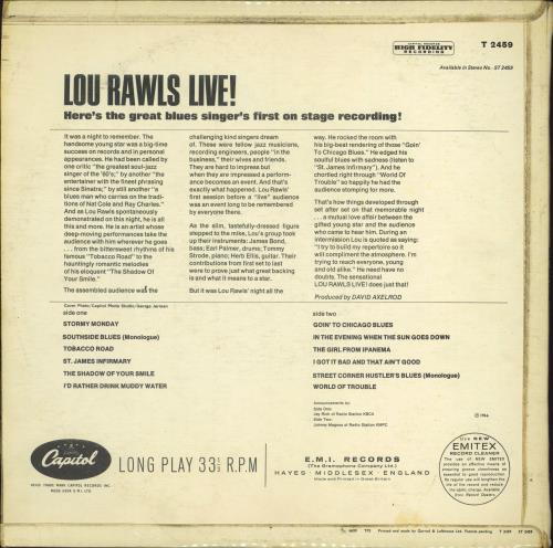 Lou Rawls Live! - Factory Sample vinyl LP album (LP record) UK LRWLPLI777448