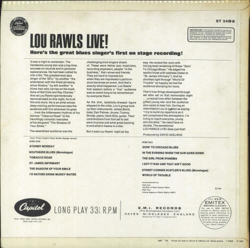 Lou Rawls Live! vinyl LP album (LP record) UK LRWLPLI831662