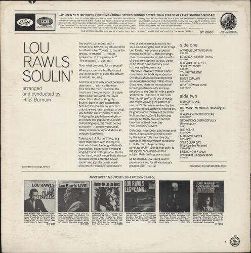 Lou Rawls Soulin' vinyl LP album (LP record) US LRWLPSO765634