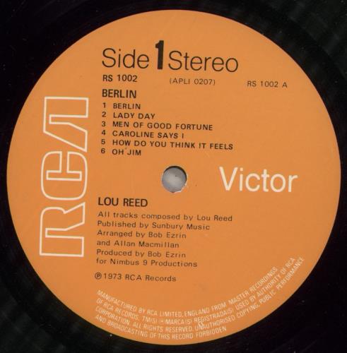 Lou Reed Berlin vinyl LP album (LP record) UK LOULPBE589842