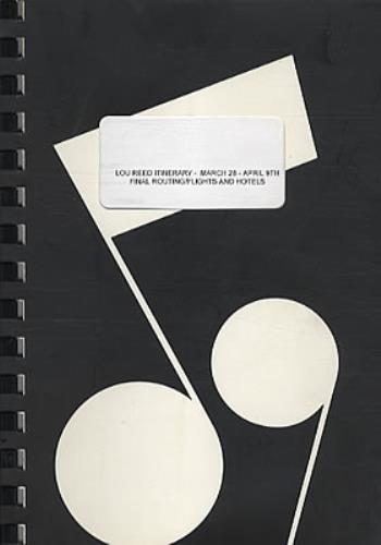 Lou Reed Itinerary memorabilia US LOUMMIT191406