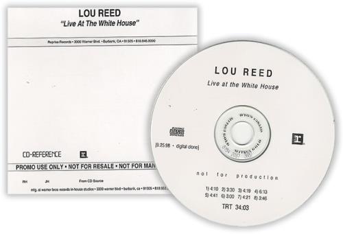 Lou Reed Live At The White House CD-R acetate US LOUCRLI188845