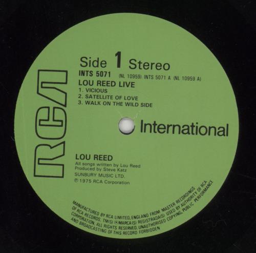 Lou Reed Lou Reed Live vinyl LP album (LP record) UK LOULPLO608535