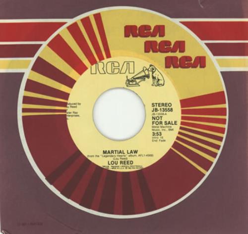 Lou Reed Martial Law 7" vinyl single (7 inch record / 45) US LOU07MA389385