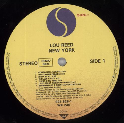 Lou Reed New York + Insert - Open Shrink vinyl LP album (LP record) UK LOULPNE823039