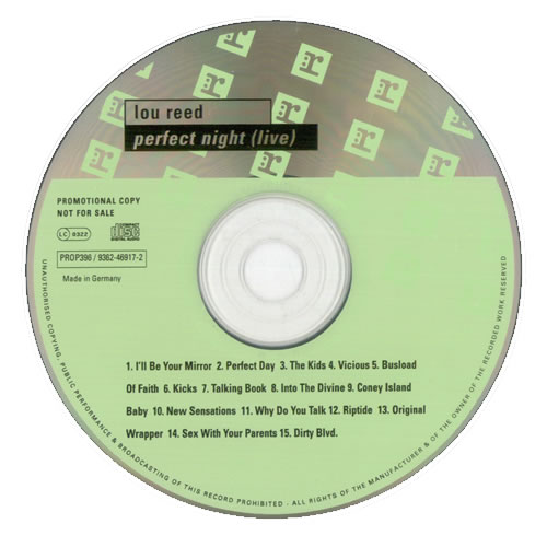 Lou Reed Perfect Night CD album (CDLP) German LOUCDPE113043