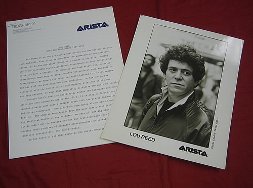 Lou Reed Rock And Roll Diary 1967-1980 media press pack US LOUPPRO340400