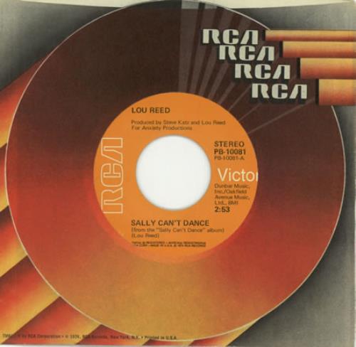 Lou Reed Sally Can't Dance 7" vinyl single (7 inch record / 45) US LOU07SA389381