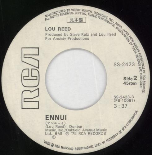 Lou Reed Sally Can't Dance 7" vinyl single (7 inch record / 45) Japanese LOU07SA851227