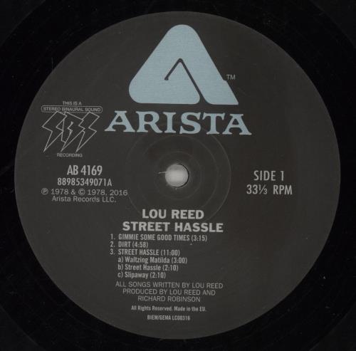 Lou Reed Street Hassle - stickered shrink vinyl LP album (LP record) UK LOULPST885131