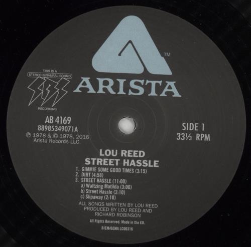 Lou Reed Street Hassle vinyl LP album (LP record) UK LOULPST865009