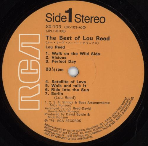 Lou Reed The Best Of Lou Reed vinyl LP album (LP record) Japanese LOULPTH808506