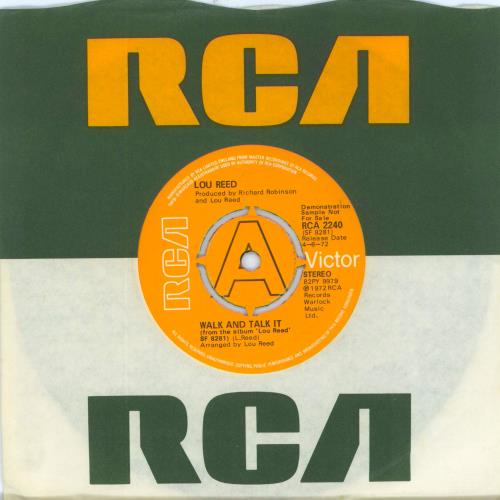 Lou Reed Walk And Talk It 7" vinyl single (7 inch record / 45) UK LOU07WA186626