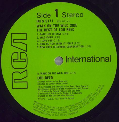 Lou Reed Walk On The Wild Side - EX vinyl LP album (LP record) UK LOULPWA825547