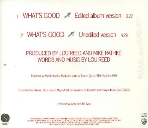 Lou Reed What's Good CD single (CD5 / 5") US LOUC5WH23499