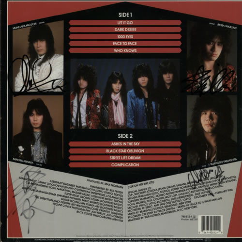 Loudness Lightning Strikes - Signed LP Sleeve memorabilia German LNSMMLI604644