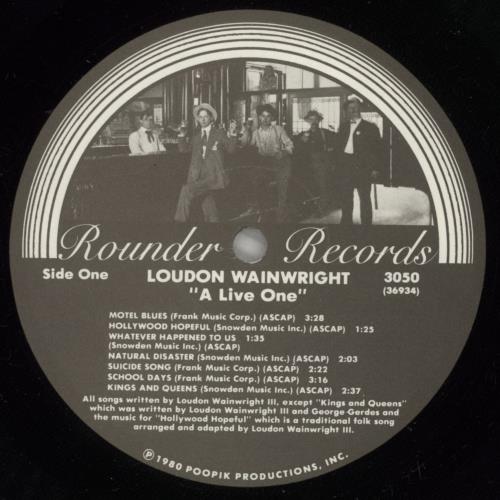 Loudon Wainwright III A Live One vinyl LP album (LP record) US LWWLPAL678930