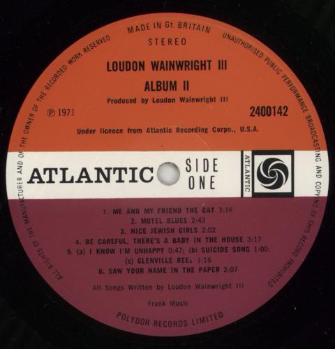 Loudon Wainwright III Album II - 1st vinyl LP album (LP record) UK LWWLPAL384352