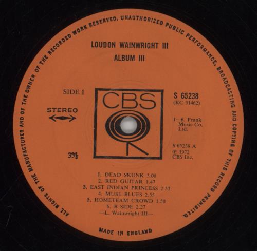 Loudon Wainwright III Album III - EX vinyl LP album (LP record) UK LWWLPAL796734