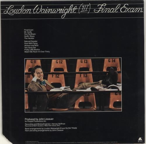 Loudon Wainwright III Final Exam vinyl LP album (LP record) US LWWLPFI704445