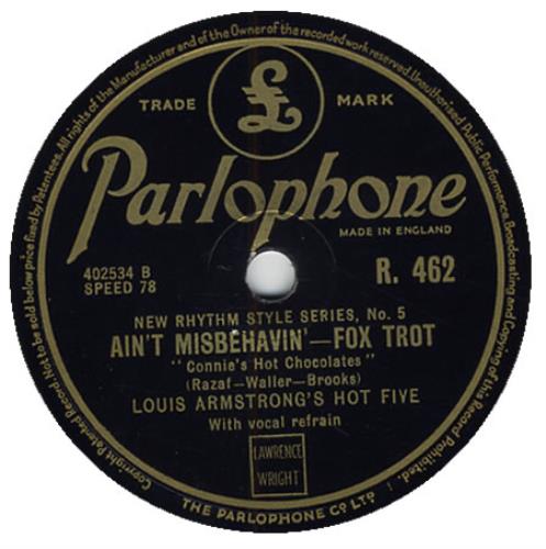Louis Armstrong Ain't Misbehavin' 78rpm shellac record UK LOA78AI396889