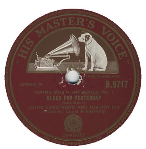 Louis Armstrong Blues For Yesterday 78rpm shellac record UK LOA78BL396506