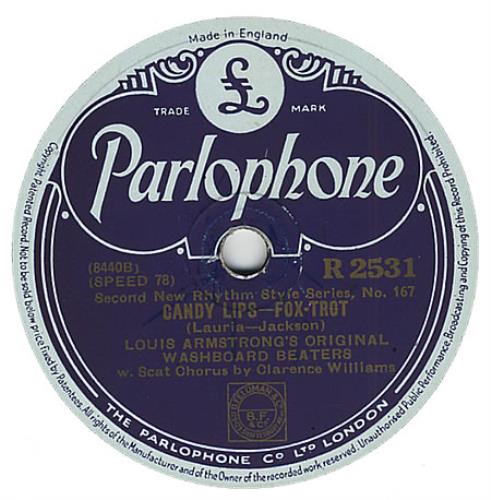 Louis Armstrong Candy Lips 78rpm shellac record UK LOA78CA396911