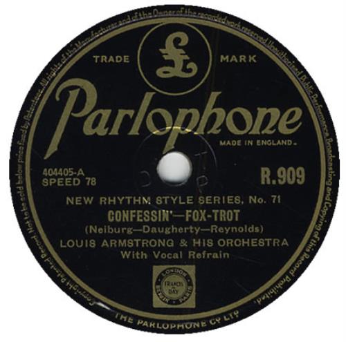 Louis Armstrong Confessin' 78rpm shellac record UK LOA78CO396898