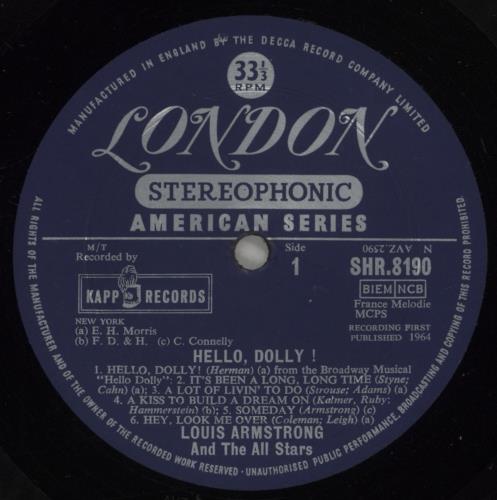 Louis Armstrong Hello, Dolly!-VG vinyl LP album (LP record) UK LOALPHE881802