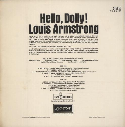 Louis Armstrong Hello, Dolly!-VG vinyl LP album (LP record) UK LOALPHE881802